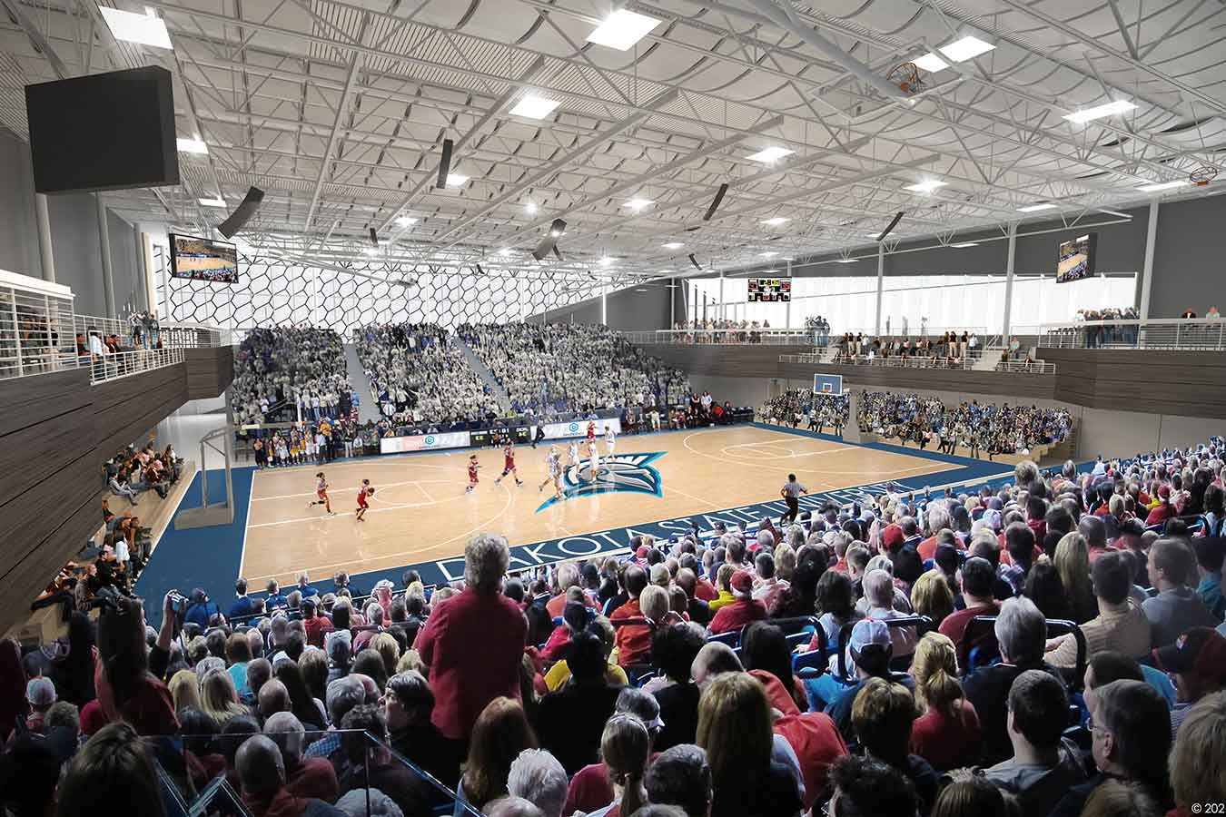 artist rendering on the new DSU basketball arena